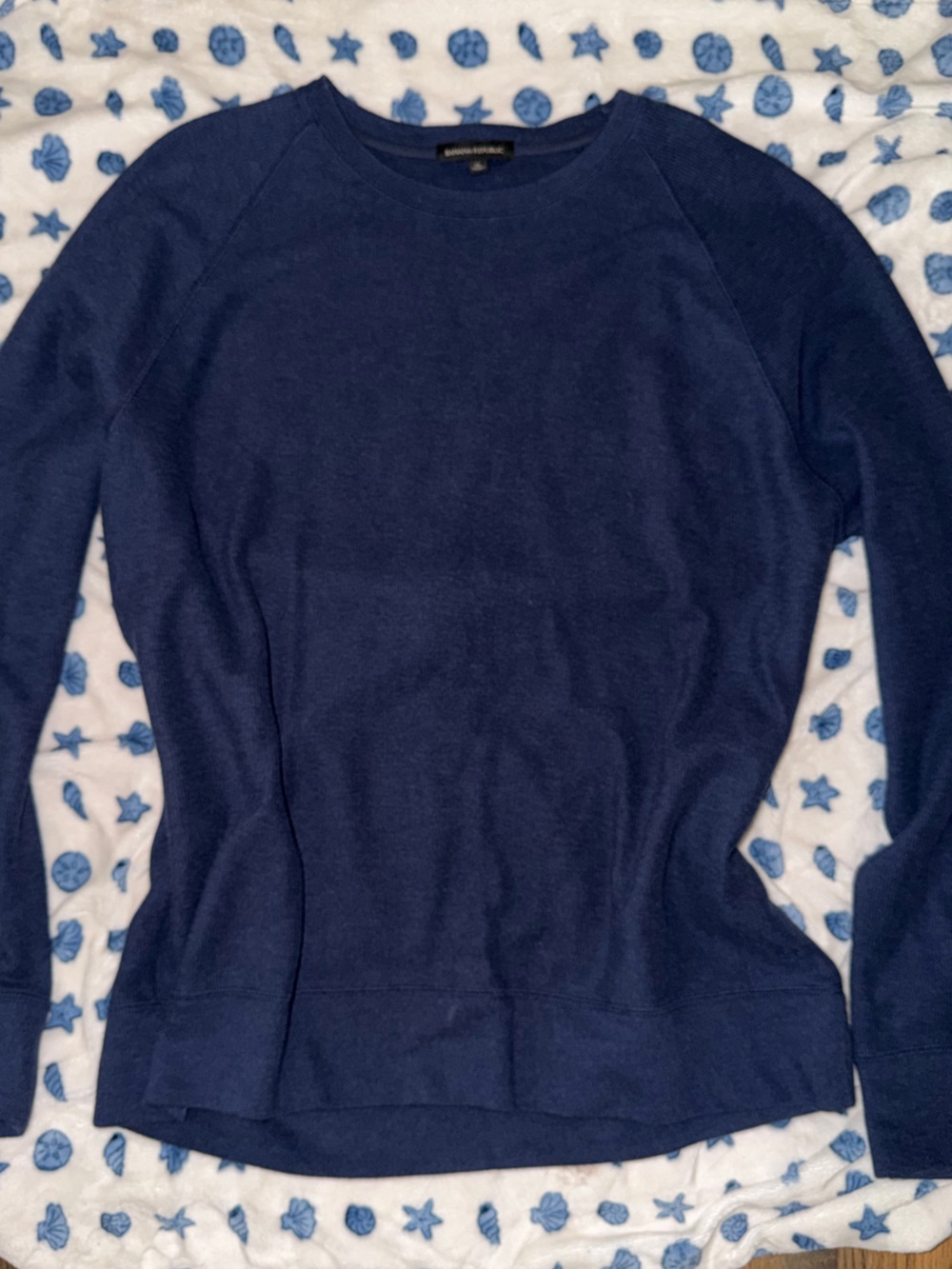 Banana Republic Navy Scoop Neck Crew Sweater